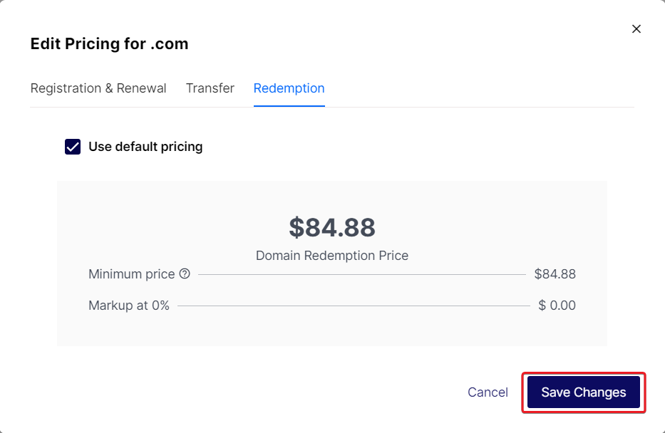redemption pricing save changes.png